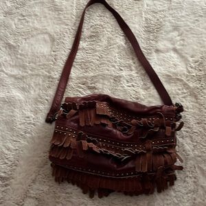 Lucky Brand Leather crossbody Fringe BoHo lucky branded